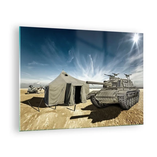 Billede på glas - En militær drøm - 70x50 cm