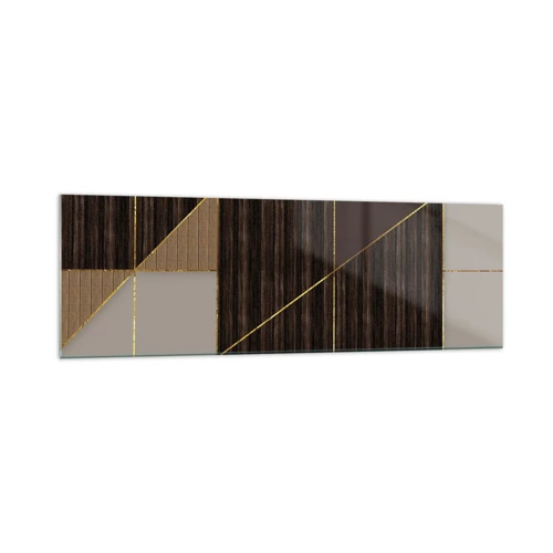 Billede på glas - En mosaik af brune og gyldne farver - 160x50 cm
