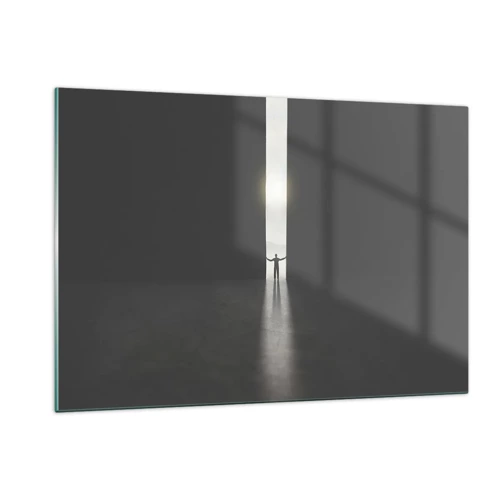Billede på glas - Et skridt mod en lys fremtid - 120x80 cm