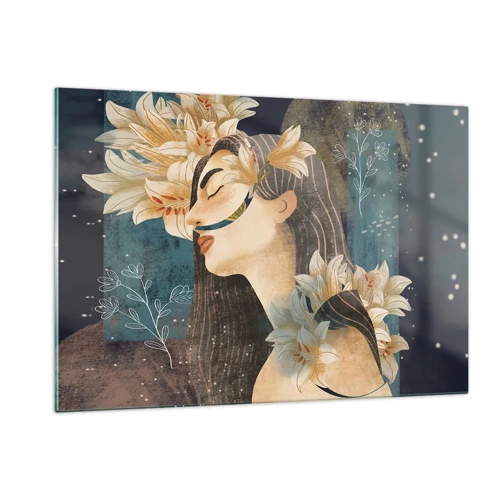 Billede på glas - Eventyret om prinsessen med liljerne - 120x80 cm