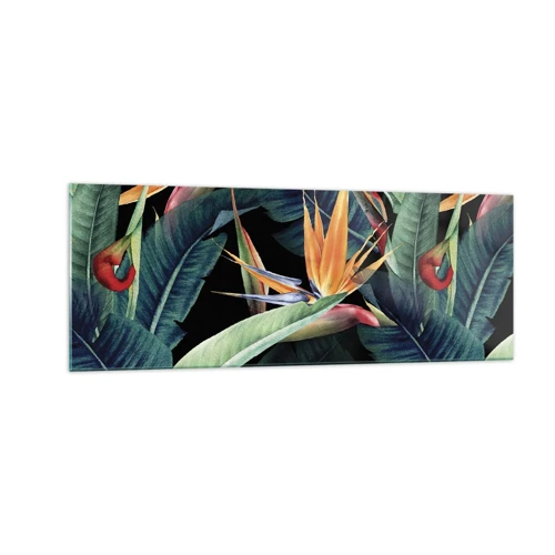 Billede på glas - Flammeblomster i troperne - 140x50 cm