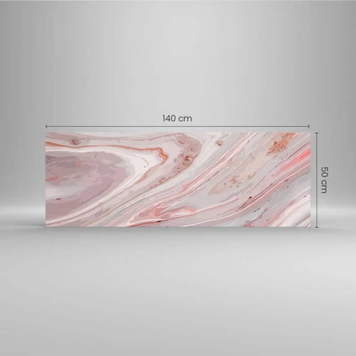 Billede på glas - Flydende lyserødt - 140x50 cm