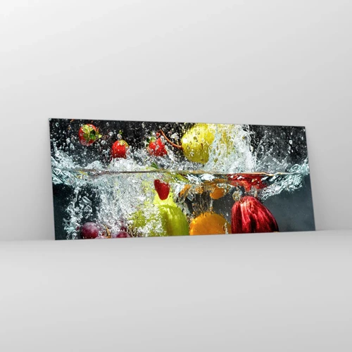 Billede på glas - Frugtagtig forfriskning - 100x40 cm