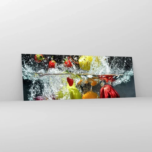 Billede på glas - Frugtagtig forfriskning - 140x50 cm