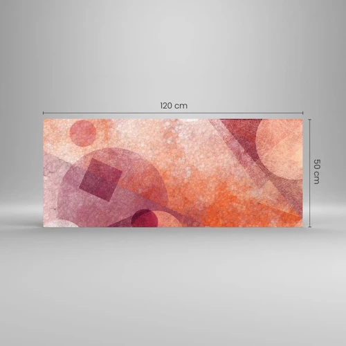 Billede på glas - Geometriske transformationer i pink - 120x50 cm