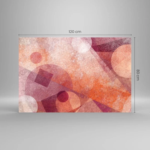 Billede på glas - Geometriske transformationer i pink - 120x80 cm