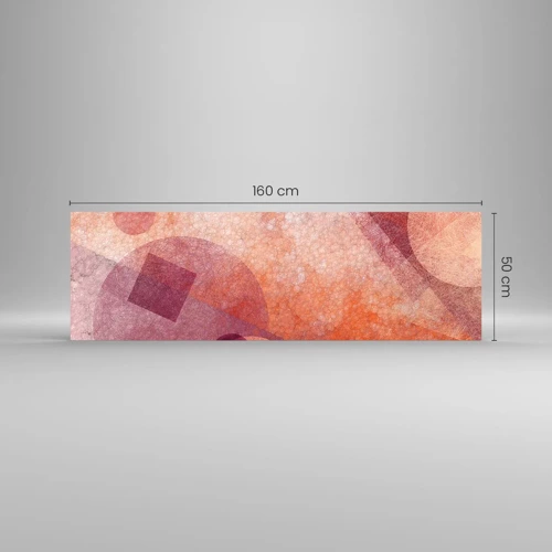 Billede på glas - Geometriske transformationer i pink - 160x50 cm