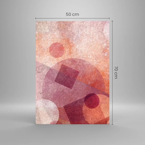Billede på glas - Geometriske transformationer i pink - 50x70 cm