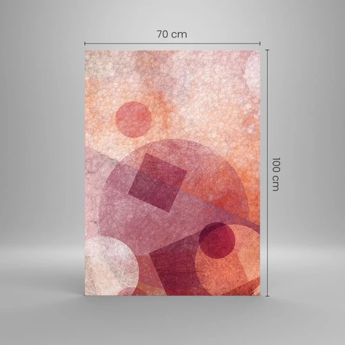 Billede på glas - Geometriske transformationer i pink - 70x100 cm