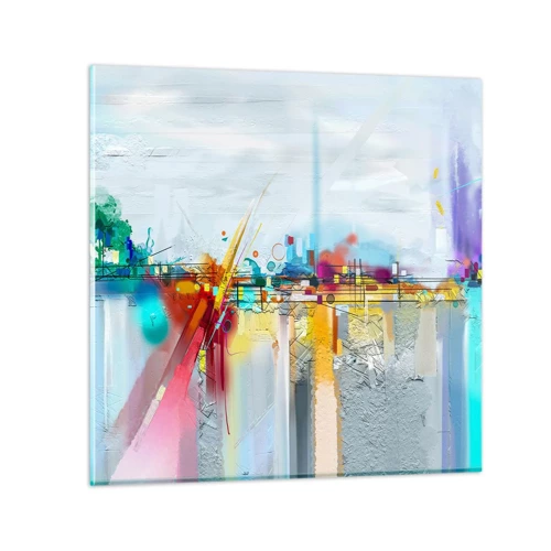Billede på glas - Glædens bro over livets flod - 60x60 cm