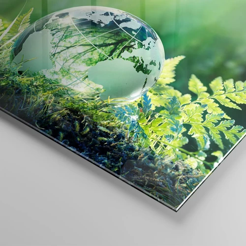 Billede på glas - Grøn planet - 50x50 cm