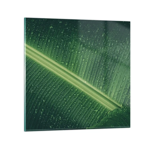 Billede på glas - Grøn struktur - 30x30 cm