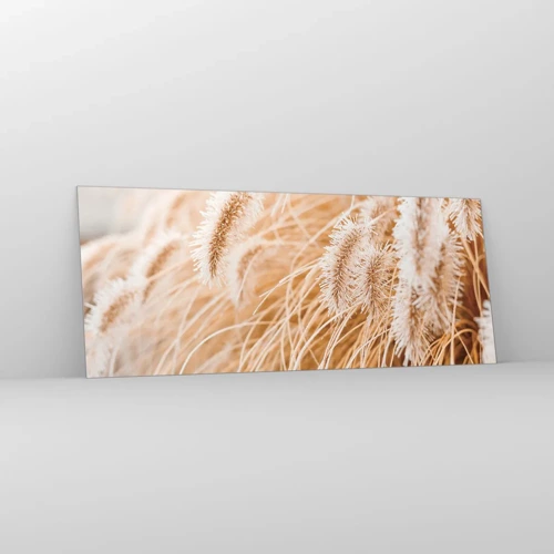 Billede på glas - Gyldent susen af græsser - 100x40 cm