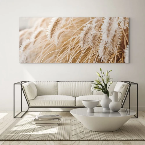 Billede på glas - Gyldent susen af græsser - 160x50 cm