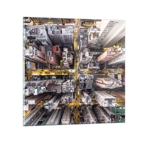 Billede på glas - Hilsner fra Hong Kong - 30x30 cm