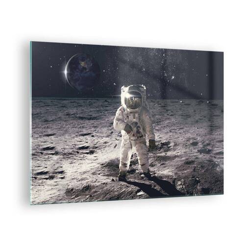 Billede på glas - Hilsner fra månen - 70x50 cm