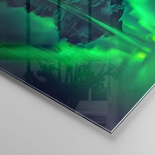 Billede på glas - I auroraens arme - 160x50 cm