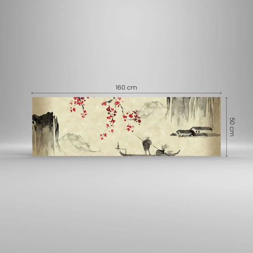 Billede på glas - I kirsebærblomsternes land - 160x50 cm