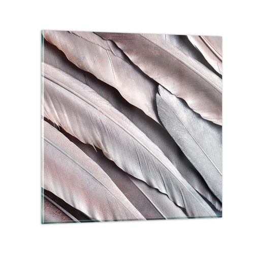 Billede på glas - I lyserødt sølv - 40x40 cm