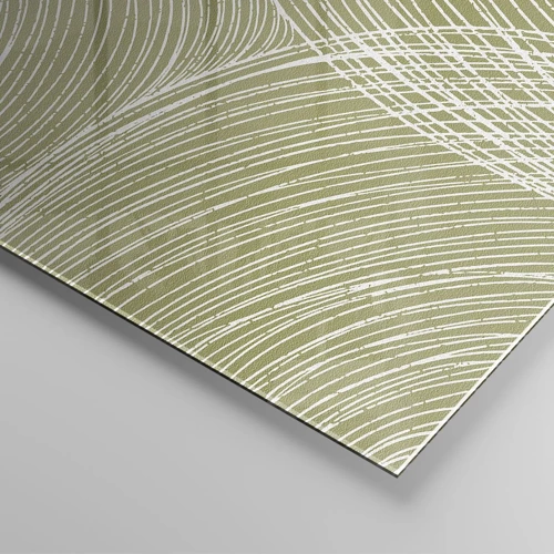 Billede på glas - Indviklet abstraktion i hvidt - 120x80 cm