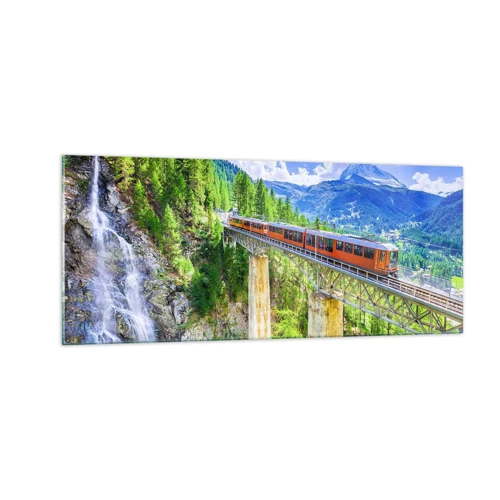 Billede på glas - Jernbane til Alperne - 100x40 cm