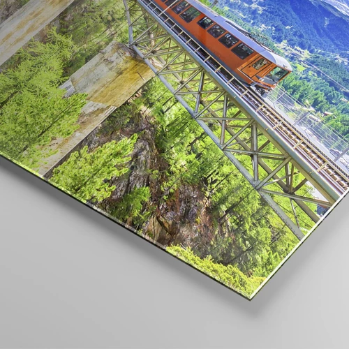Billede på glas - Jernbane til Alperne - 100x40 cm