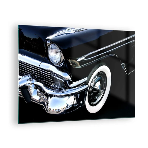 Billede på glas - Klassikere i sølv, sort og hvid - 70x50 cm