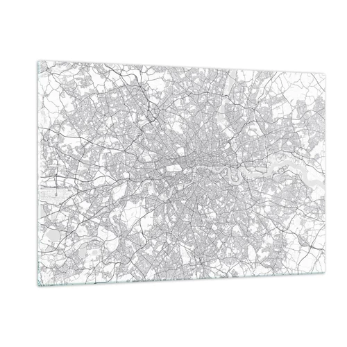 Billede på glas - Kort over Londons labyrint - 120x80 cm