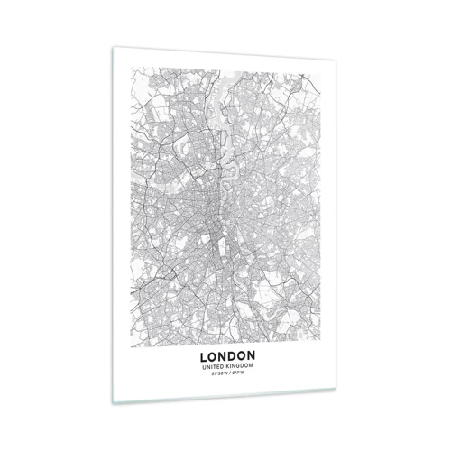 Billede på glas - Kort over Londons labyrint - 50x70 cm