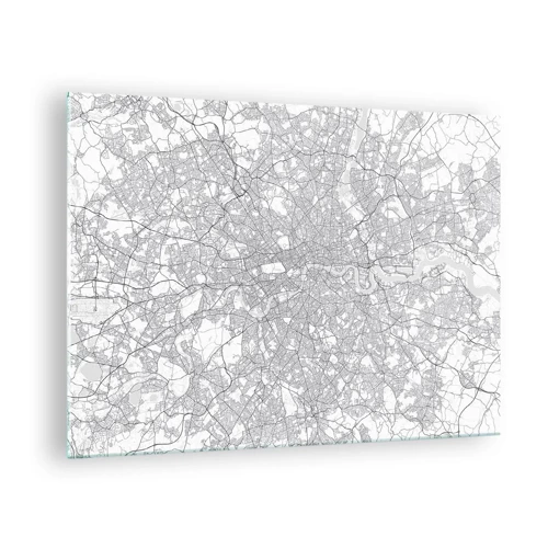 Billede på glas - Kort over Londons labyrint - 70x50 cm