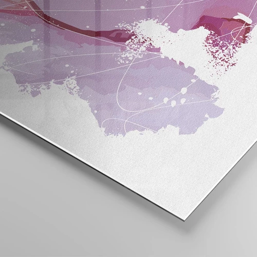 Billede på glas - Kort over en lyserød verden - 70x50 cm