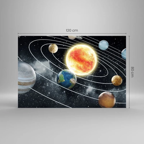 Billede på glas - Kosmisk dans - 120x80 cm