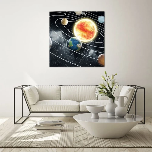 Billede på glas - Kosmisk dans - 70x70 cm