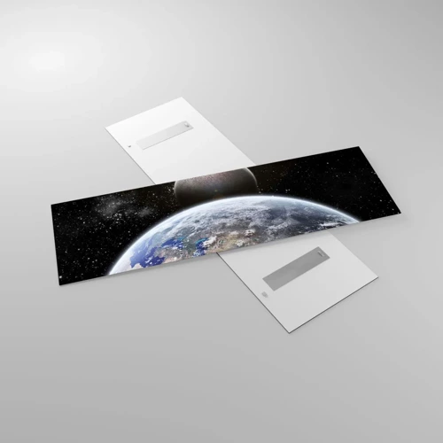 Billede på glas - Kosmisk landskab - solopgang - 160x50 cm