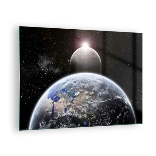 Billede på glas - Kosmisk landskab - solopgang - 70x50 cm