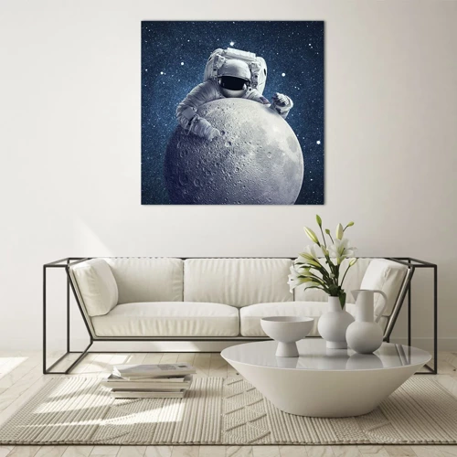 Billede på glas - Kosmisk spøgefugl - 60x60 cm