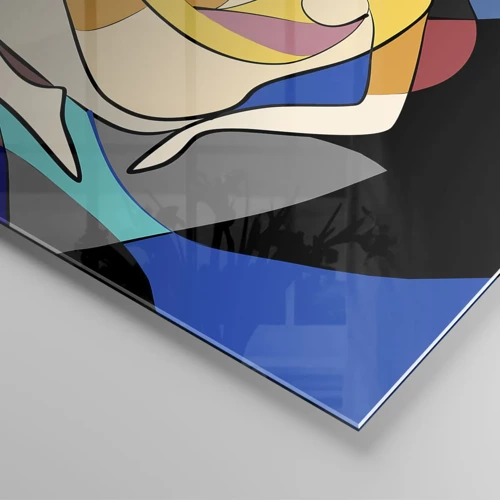 Billede på glas - Kubistisk nøgen - 100x70 cm