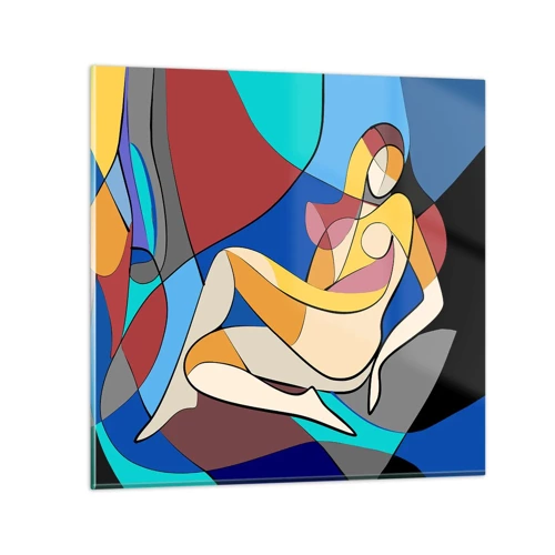 Billede på glas - Kubistisk nøgen - 30x30 cm