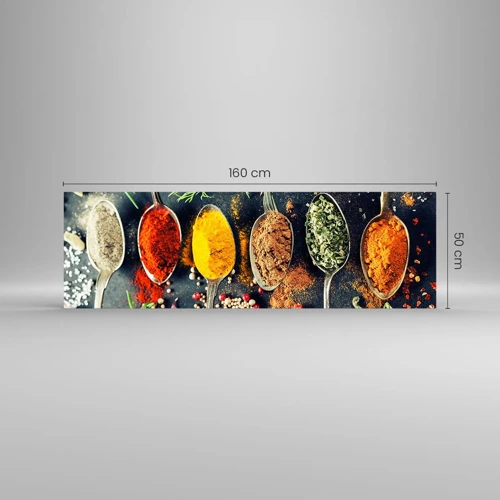 Billede på glas - Kulinarisk magi - 160x50 cm