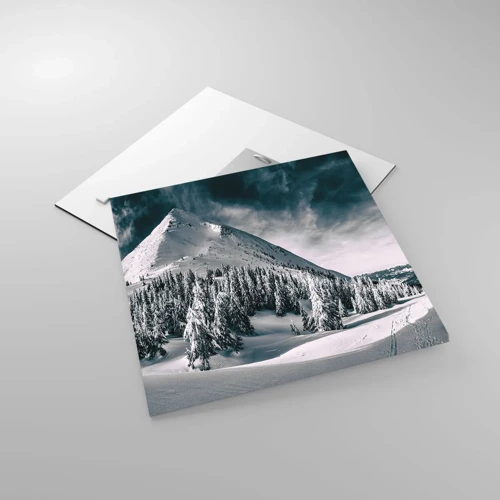 Billede på glas - Land med sne og is - 40x40 cm