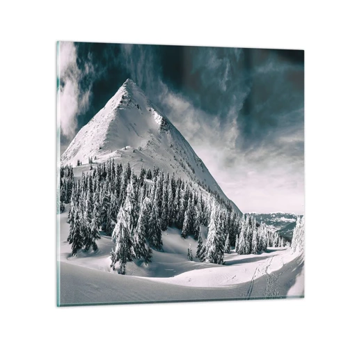 Billede på glas - Land med sne og is - 60x60 cm