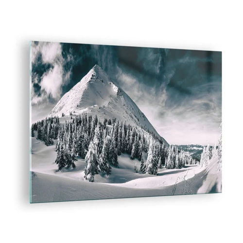 Billede på glas - Land med sne og is - 70x50 cm
