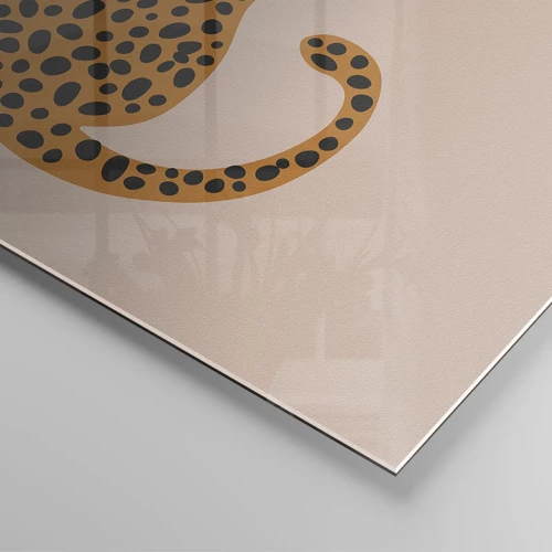 Billede på glas - Leopardprint er et moderigtigt mønster - 50x50 cm