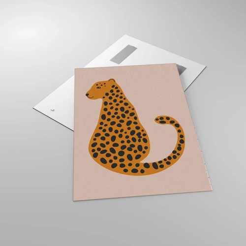 Billede på glas - Leopardprint er et moderigtigt mønster - 70x100 cm