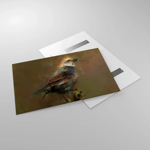 Billede på glas - Lille spurv, lille fugl - 120x80 cm