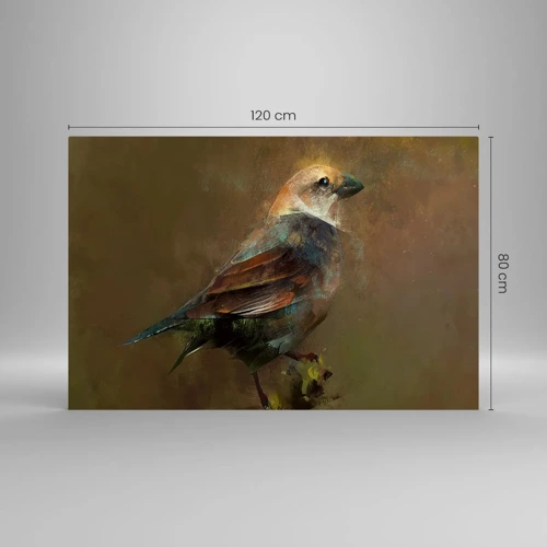 Billede på glas - Lille spurv, lille fugl - 120x80 cm