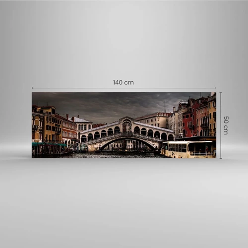 Billede på glas - Løftet om en venetiansk aften - 140x50 cm