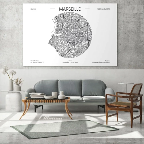 Billede på glas - Marseilles anatomi - 70x50 cm
