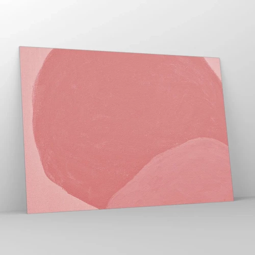 Billede på glas - Organisk komposition i pink - 100x70 cm