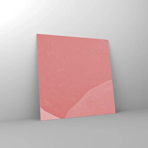 Billede på glas - Organisk komposition i pink - 40x40 cm